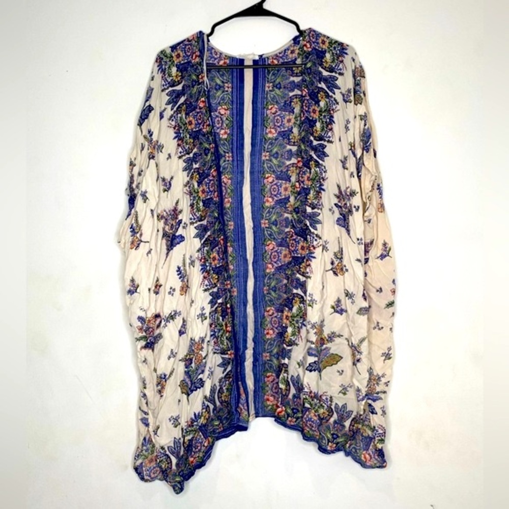 Gypsy love white and purple floral Open Front Kimono gypsy love size M